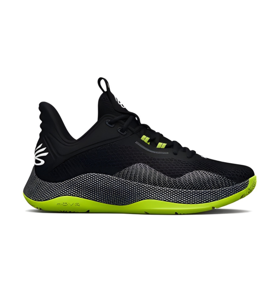 Tênis de Basquete Under Armour HOVR Havoc 5 - Preto/Verde Neon - Masculino