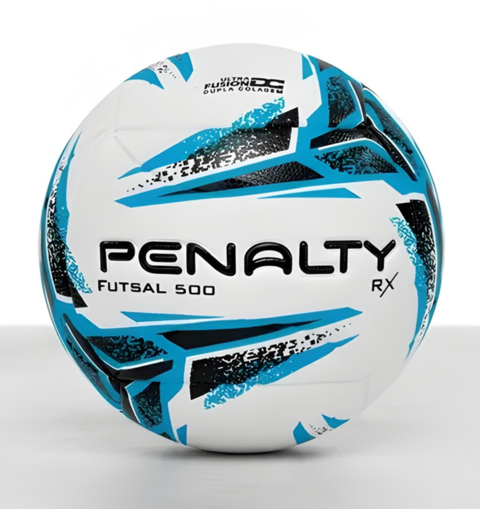 Bola de Futsal Penalty RX 500 - Ultra Fusion - Dupla Colagem - Branca/Azul